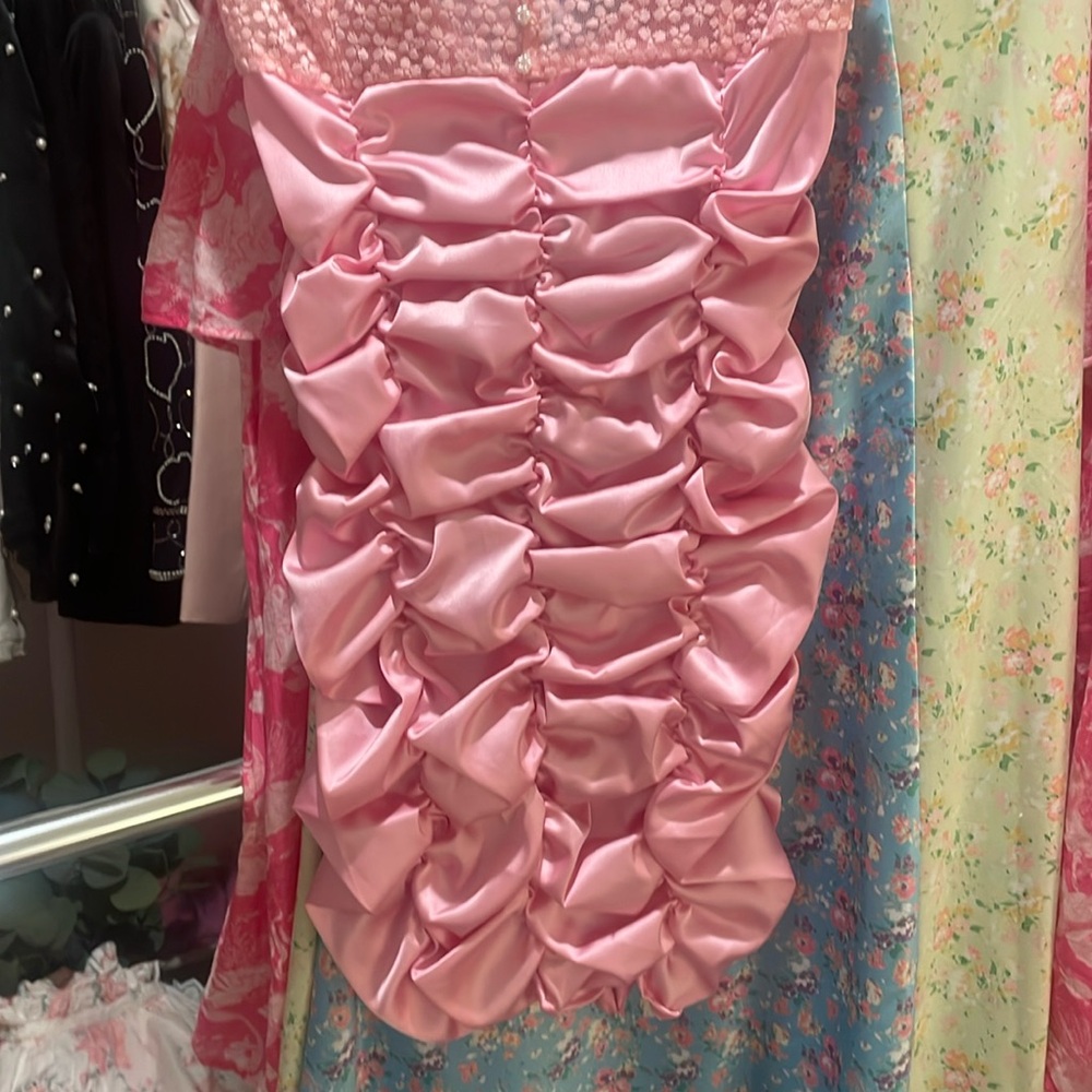 Pink Ruched Bodycon Mini Dress - Picture 7 of 11